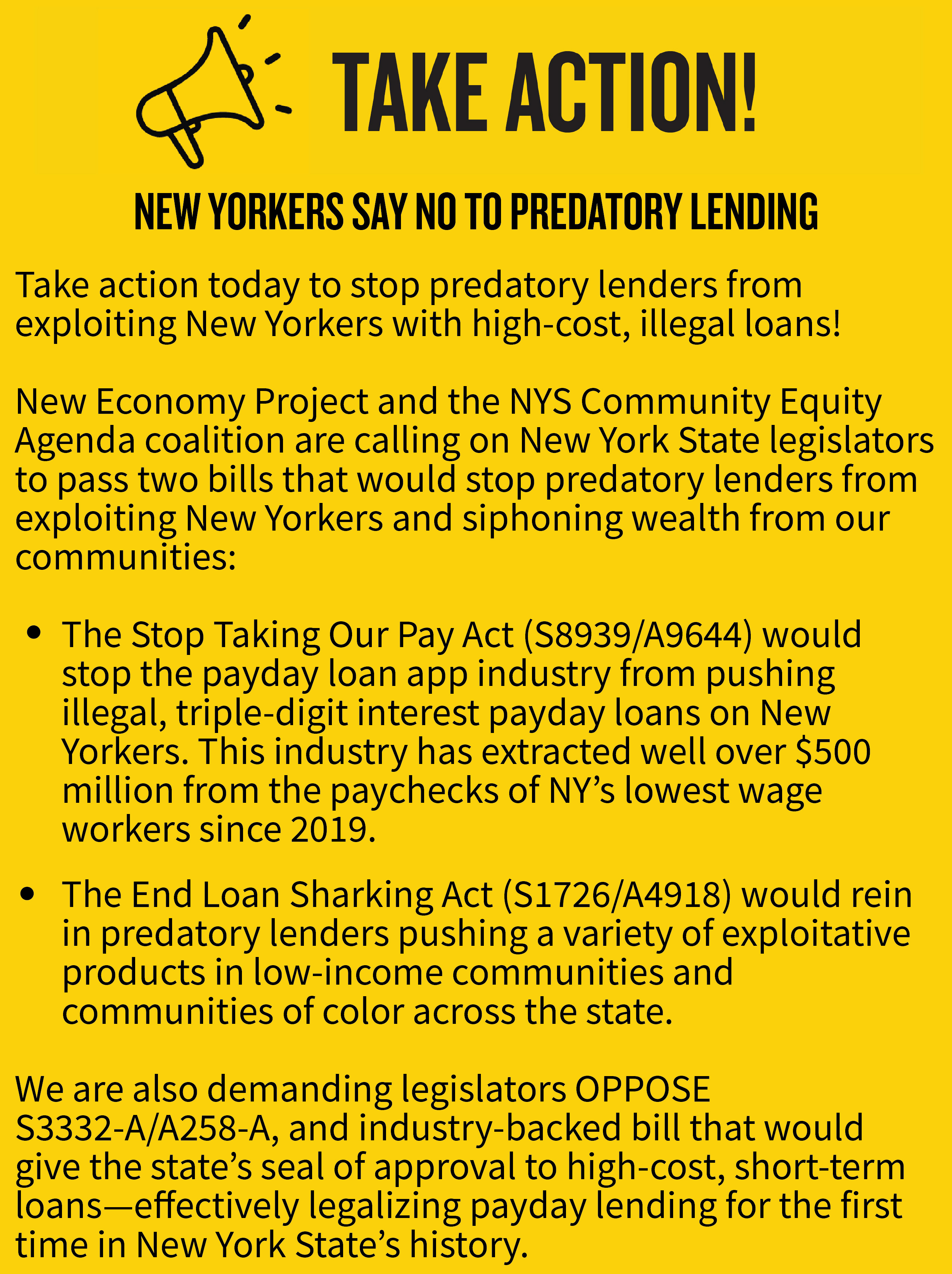 Pass the End Loan Sharking Act!